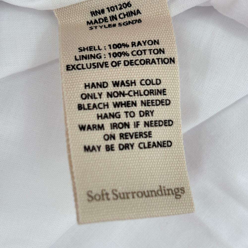 Soft Surroundings Boho Dress Size 2X White Embroidered Details 3/4 Sleeve Lined - Picture 13 of 13
